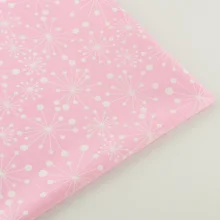 New Arrivals Pink Cotton Fabric White Dandelion Desgins Bedding Clothing Doll Home Textile Quiting Patchwork Tissue Tecido