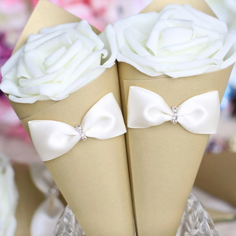 20 шт./лот, романтическая коробка для конфет с мороженым, тюбик для яиц, розовая коробка для конфет, Подарочная коробка с цветком и бантом, шикарная модная свадебная Декорация