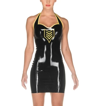 

Nature Latex Fancy Dress Sexy Latex Army Dress non-adjustable halter neck