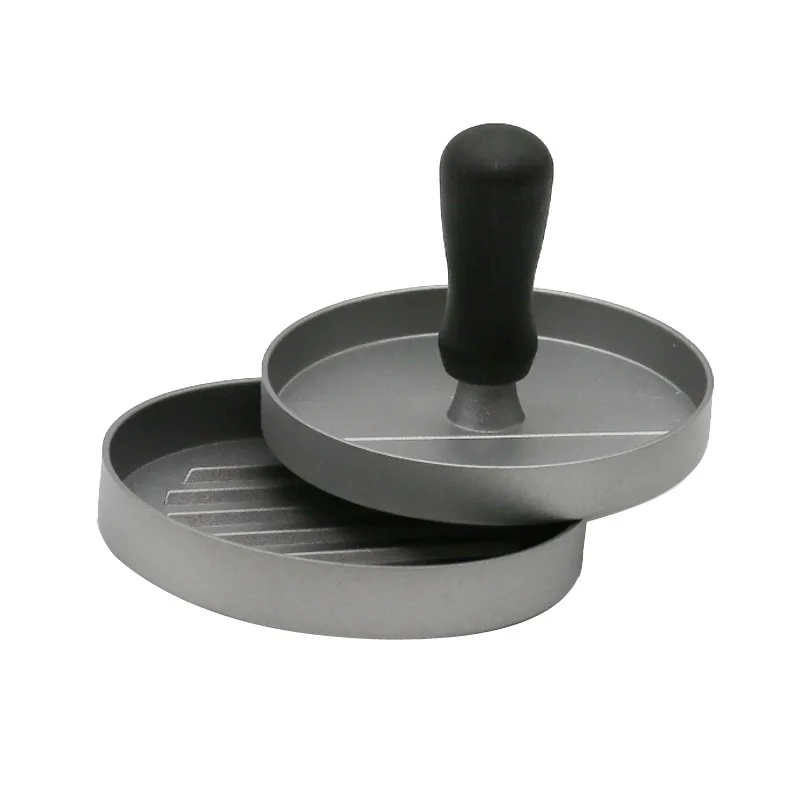 120mm*21mm Manual Non-Stick Burger Press Kitchen Supplies Tools Safety Clean Aluminum Alloy Meat Cake Press Meat Cake Mold