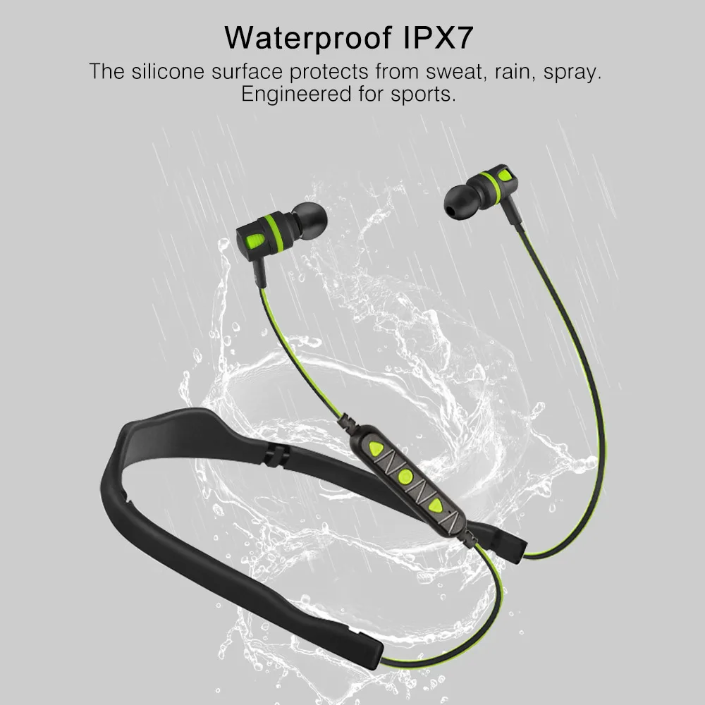 Bluetooth наушники с шейным ободом IPX7 водонепроницаемые микрофоном|Наушники и