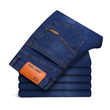 

Brand 2019 Classic Style Skinny Jeans Denim Pants Trousers Male New Men's Slim Elastic Jeans Fashion Business