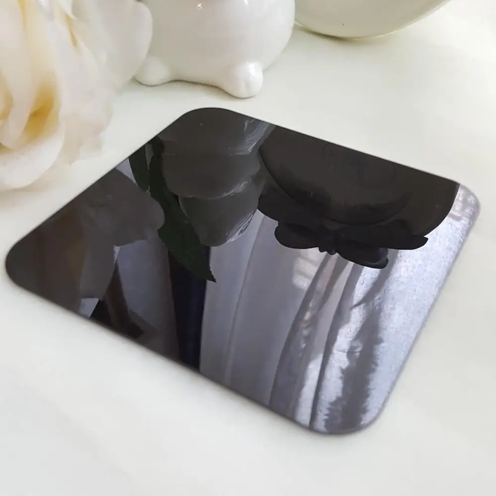 DIY квадратный современный бесплатный дизайн 3D Декоративные Акриловые зеркальные настенные наклейки для двери гостиной спальни настенные наклейки для домашнего декора R162 - Цвет: Black