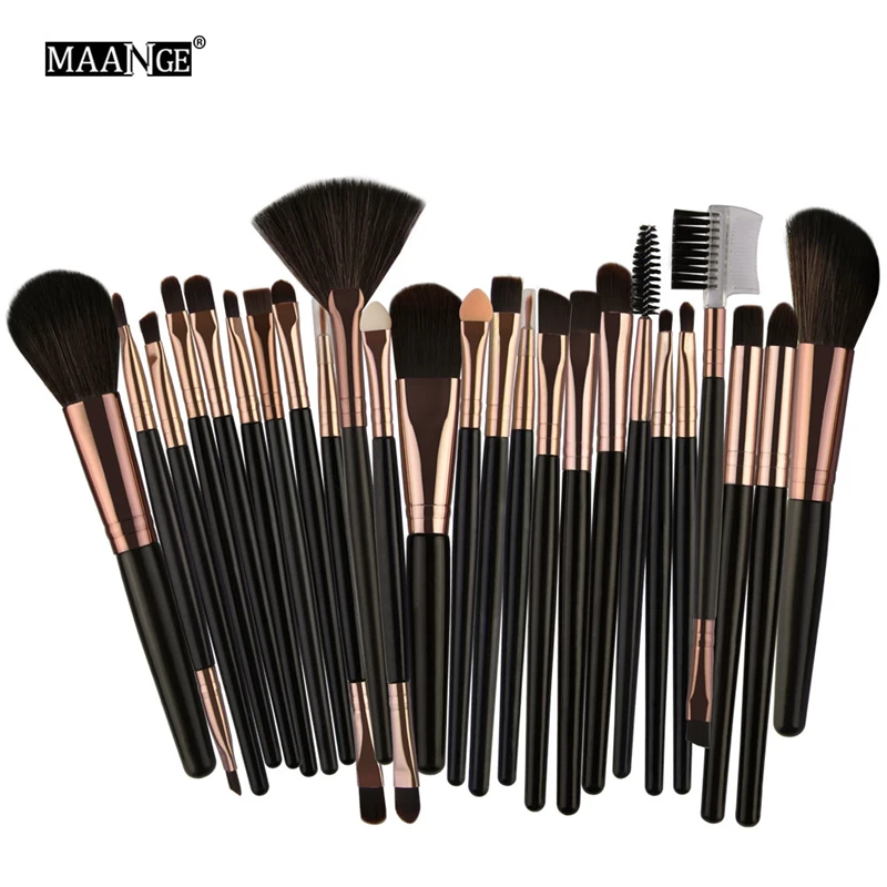 

MAANGE 25pcs Makeup Brushes Set professional Foundation Blending Power Eyeshadow Contour Concealer Blush Cosmetic makeup tool
