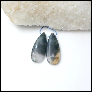 

Moss Agate fashion woman Earring Bead,41x15x5mm,10.5g