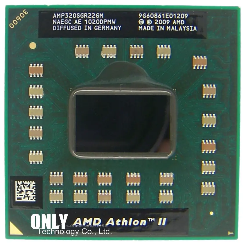 Ноутбук AMD Athlon, Процессор Athlon II, двухъядерный процессор AMP320SGR22GM P320, 2,1 ГГц, 1 м, 25 Вт, P340, P560, P540, P860