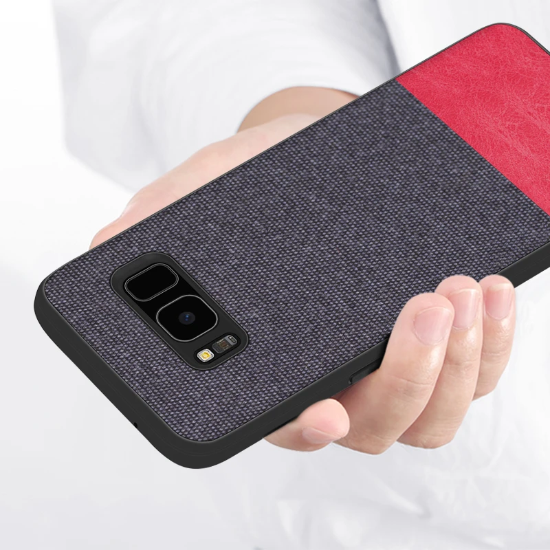 Волокно тряпичный чехол для Samsung Galaxy S8 s9 Plus s8plus s9plus Примечание 8 9 противоударное