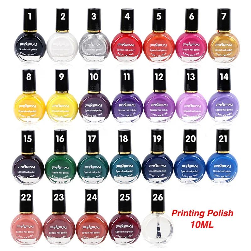 Professional Stamping Nail Art Polish 26 Colors 10ml Gel Polish Varnish for Manicure Printing Brand Makeup Cosmetics Beauty Tool