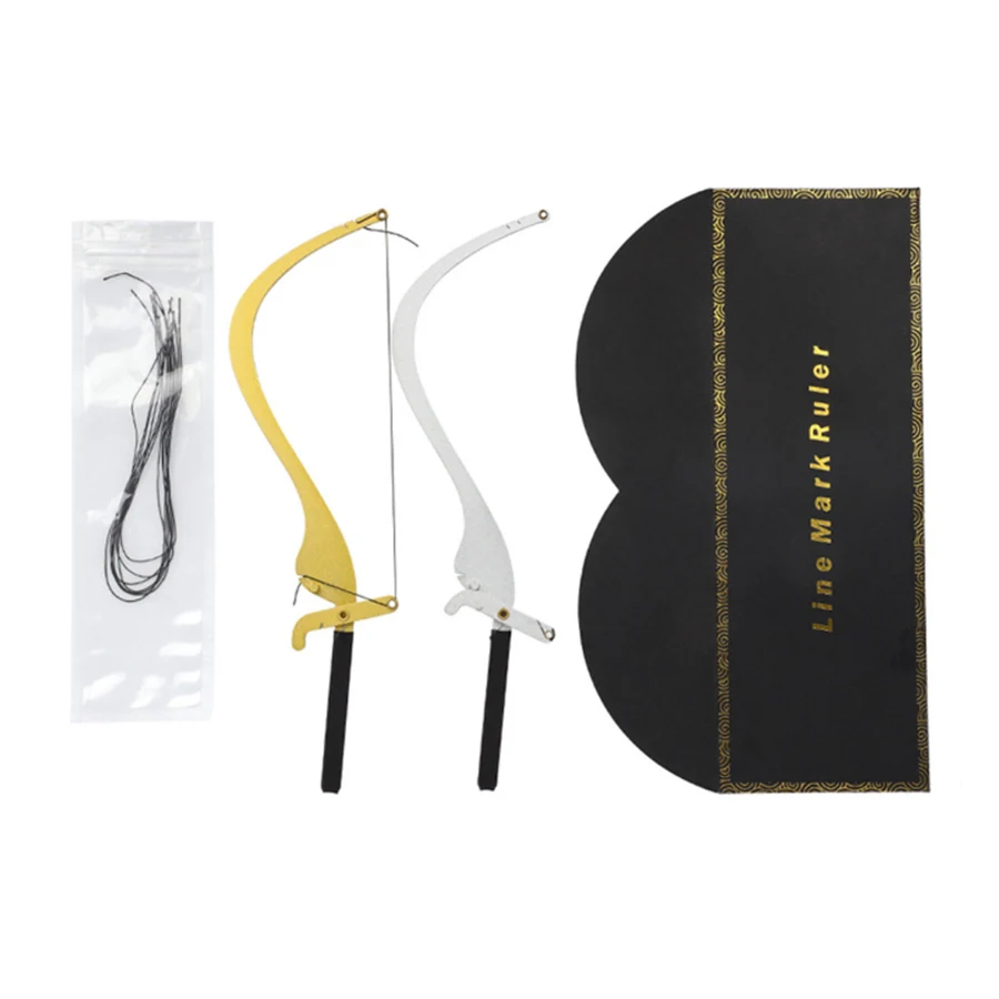 

New Microblading Line Marker Ruler With 10pcs Pre-Made Thread Line Eyebrow Design Measure Tool Measuring Ruler
