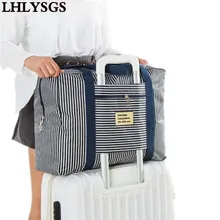 קוביות אריזה LHLYSGS מותג נשים תיק נסיעות מטען יד עמיד למים קיבולת גדולה תיק נסיעות תיק גברים תיק מזוודת עגלת