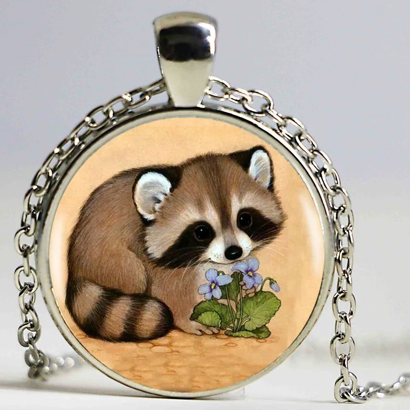 

Purple Cute Baby Raccoon Pendant Choker Statement Silver Necklace For Women Dress Accessories-Abaicer Jewelry