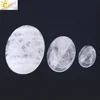 CSJA 1pc Natural Gem Stone White Crystal Cabochon Oval Clear CAB Beads No Drilling Hole for Jewelry Making DIY Pendant Ring F812 ► Photo 2/6