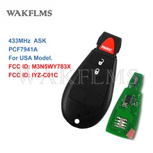 3 botão Fobik Remoto 433MHz Chave Fob para Chrysler Jeep Dodge Caravan Journey Magnum Ram 46 chip M3N5WY783X IYZ-C01C EUA Sem Marca