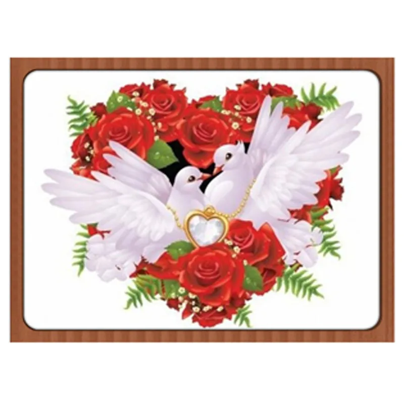 5D Diamond Embroidery Dove And Rose Rhinestone Pasted Paintings Diy Painting Cross Stitch Kits Mosaic Wall Decor | Дом и сад