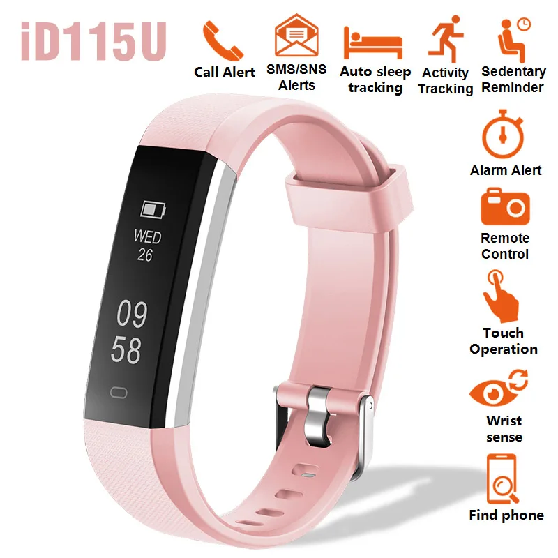 

New Smart Bracelet Watch Intelligent Remind Activity Tracker Sleep Monitor Remote Camera Smart Band Wristband For iPhone Android
