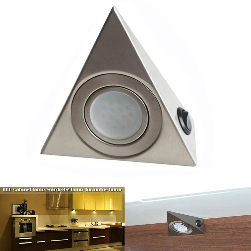

Newest 3W LED Night Light Kitchen Under Cabinet Cupboard Triangular Light Lamp