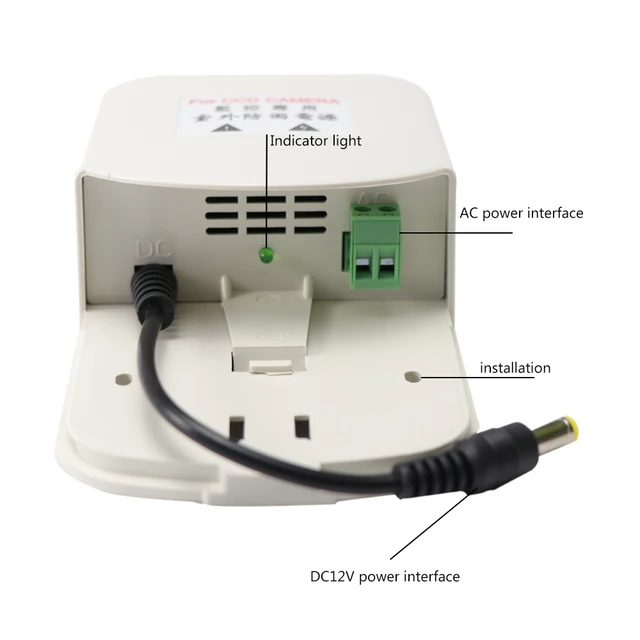 LYVNAL AC100-240V Professional waterproof surveillance camera power supply DC12V 2000mA ourdoor camera power adapter 6