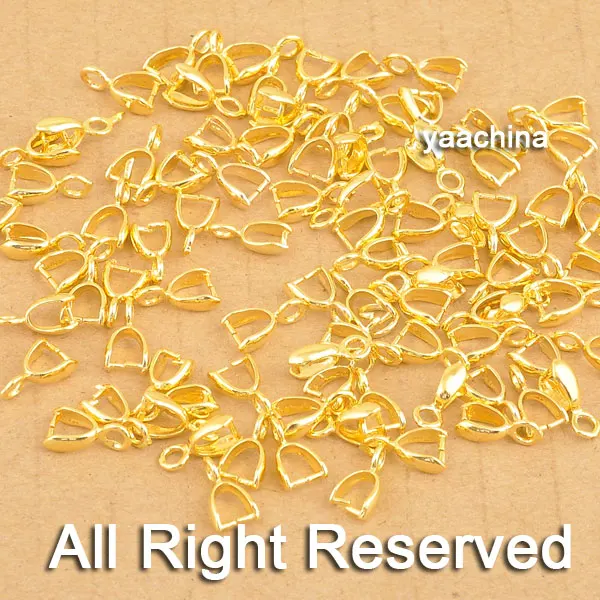 Free Shipping 100PCS Wholesale Yellow Gold Filled Jewelry Findings Bail