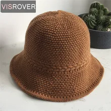 VISROVER новая осенне-зимняя теплая однотонная 6 цветов рыбацкий берет Женская Высококачественная винтажная шапка для рыбалки