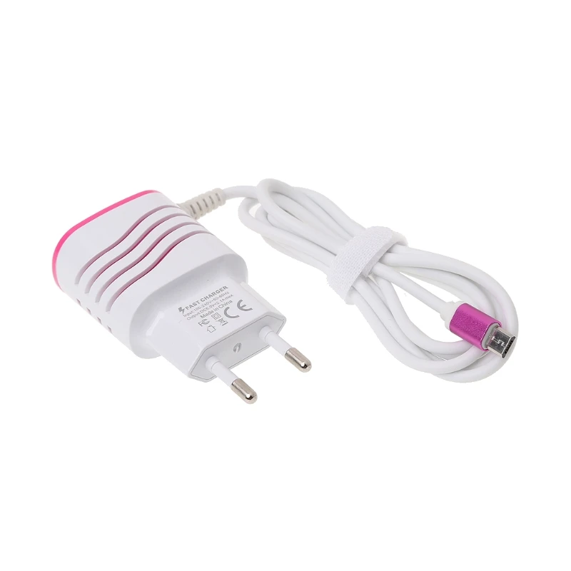 5 V 2.1A двойной USB домашние дорожные настенные AC зарядное устройство адаптер ЕС штекер Micro USB кабель