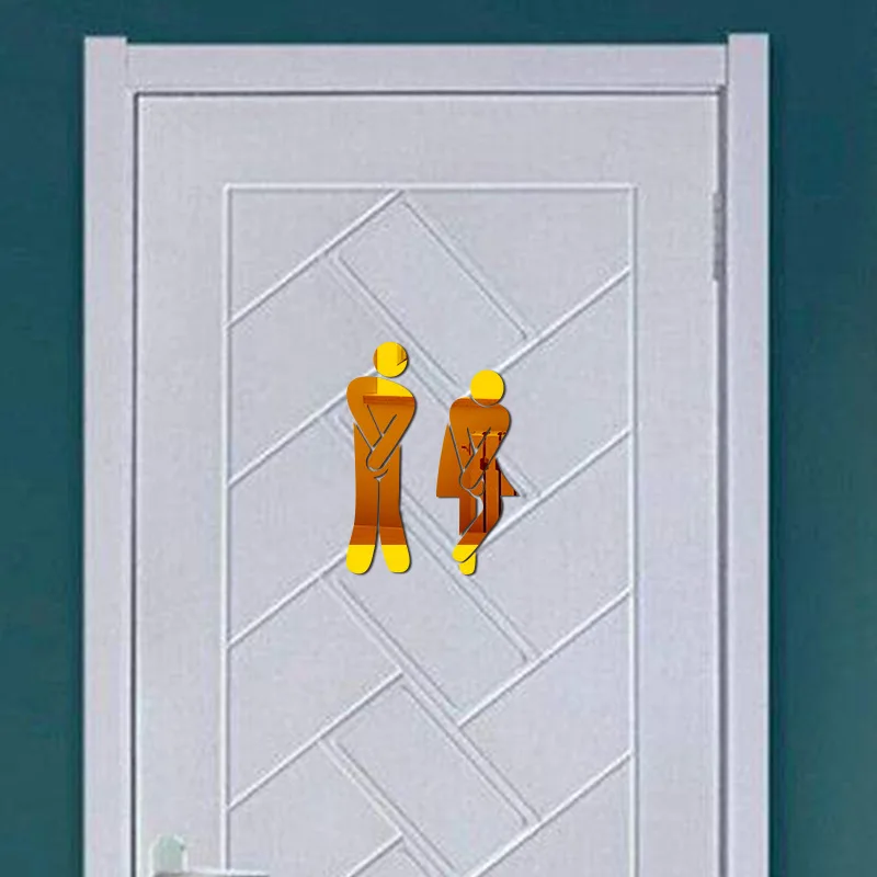 Woman&Man Toilet Sign Mirror Wall Sticker 3D Removable Bathroom Mirror Stickers for Home Hotel Washroom Door Sign Mirror Sticker Woman&Man Toilet Sign Mirror Wall Sticker 3D Removable Bathroom Mirror Stickers for Home Hotel Washroom Door Sign Mirror Sticker