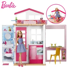 Куклы Барби мигает праздник дом Барби дом и куклы комплект Симпатичный номер для маленьких девочек Игрушечные лошадки подарок poppenhuis casa de Boneca dvv48