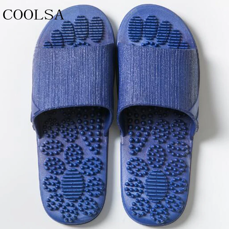 Мужские сандалии COOLSA на плоской подошве массажные Шлепанцы из ПВХ мягкая подошва