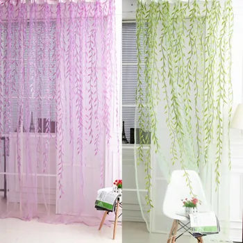 

1x2M Home Textile Tree Willow Curtains Blinds Voile Tulle Room Curtain Sheer Panel Drapes for bedroom living room kitchen
