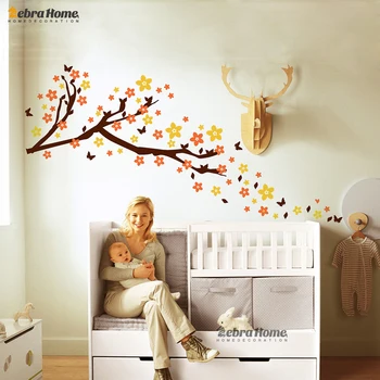 

Cherry Tree Blossom Beautiful Floweres Wall Sticker Removeable Modern Art Decal Mural Wallpaper For Bedroom Home Decoration