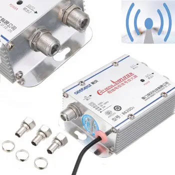 

1 In 2 Out 2Way CATV VCR TV Antenna Signal Amplifier 220V 45-860MHz Booster Splitter for TV Antenna