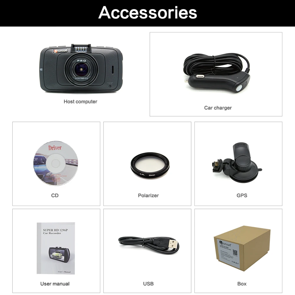 Junsun A790 Car DVR Camera Ambarella A7LA70 with Speedcam FHD 1080p 60Fps Video Recorder Registrar Night Vision Dash Cam