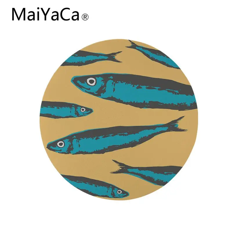 MaiYaCa Non Slip PC Ocean fish cartoon DIY Design Pattern Game mousepad Custom Design Gaming Computer Round Mouse pads