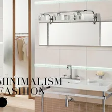 3 головки 3x3w водонепроницаемые лампы для ванной комнаты из нержавеющей стали Хрустальное зеркало настенный светильник