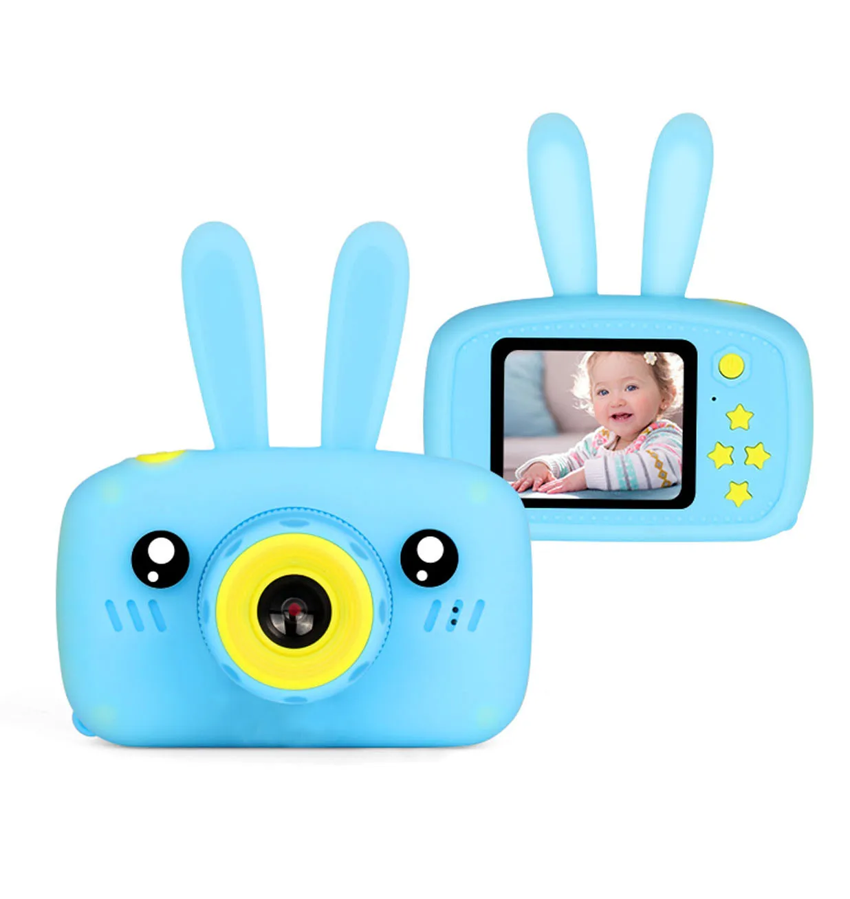 

Hot New Cute Funny Toy Magical Magic Rechargeable Children Digital Cameras with Rabbit Cover Camera Toys for Kids birthday gift