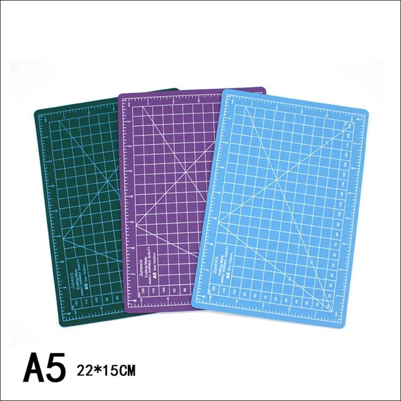 Board Cutting Mat A5 Grid Lines PVC Cutting Mat Self-healing Paper Leather Fabric Cutting Board gray