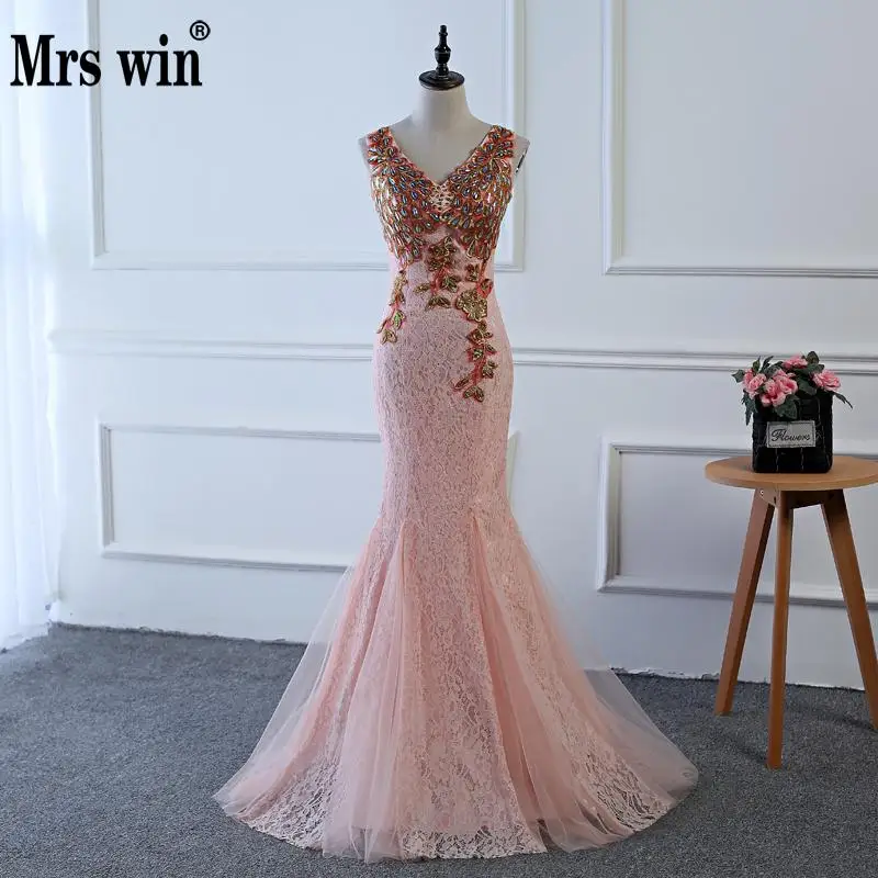 

2018 4 Colors Luxury V Neck Long Pink Evening Dress V Neck Cheap Evening Gowns Prom Party Formal Evening Gowns Dresses