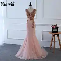 2018 4 Colors Luxury V Neck Long Pink Evening Dress V Neck Cheap Evening Gowns Prom Party Formal Evening Gowns Dresses