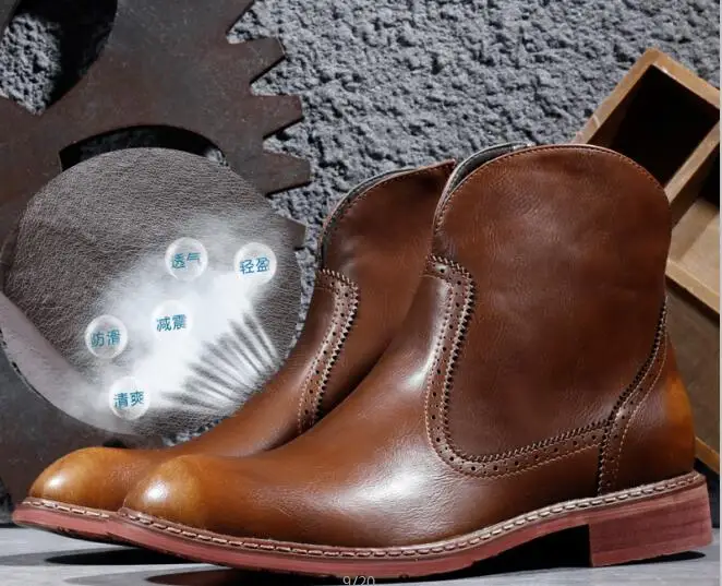 Мужская обувь; ботинки осень-зима; новая зимняя обувь; мужские ботинки «Челси»; ботильоны из натуральной кожи; chaussure homme