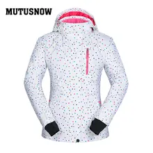 MUTUSNOW Женская лыжная куртка в горошек, одежда для катания на лыжах и сноуборде, спортивная одежда для улицы, Супер теплая утолщенная Женская лыжная куртка, ветрозащитная