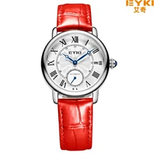 Newest EYKI Brand Fashion Woman Watches Luxury Sapphire Crystal Automatic Self wind Mechanical Leather Wristwatch Reloj