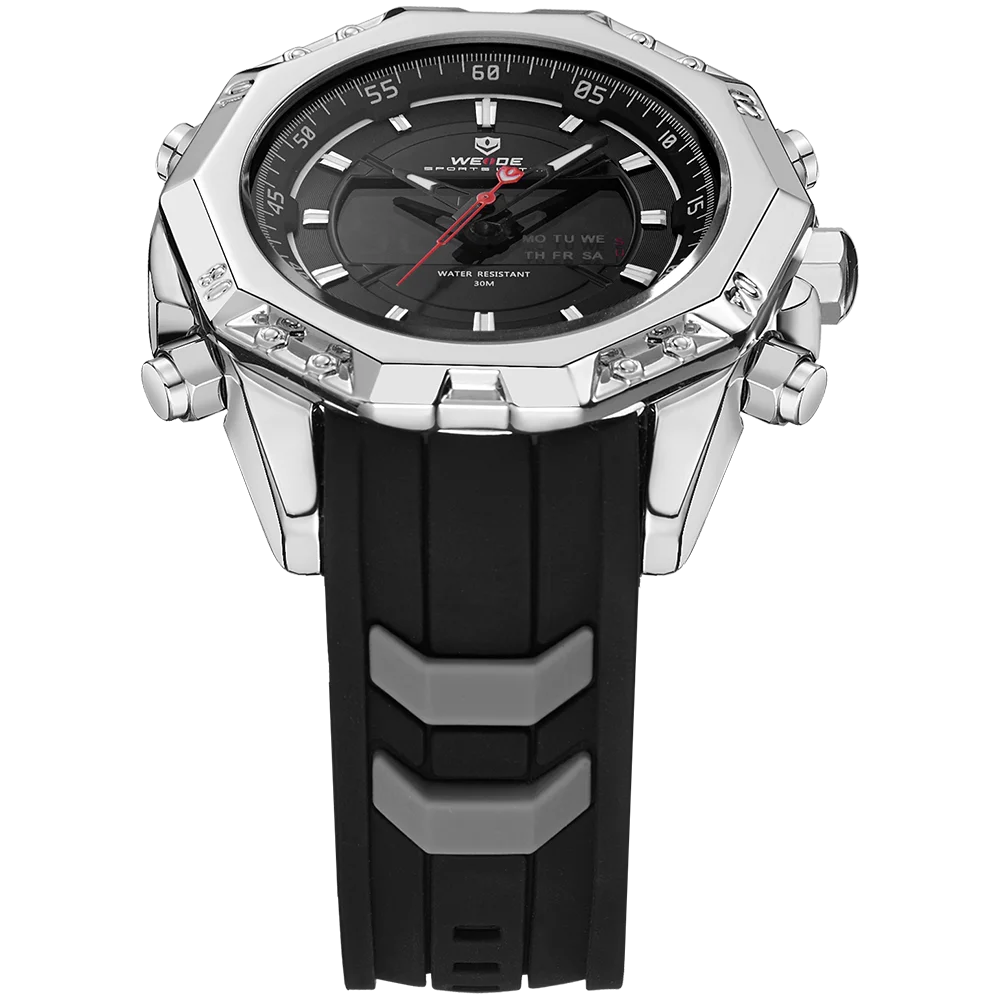 WEIDE Модные военные кварцевые мужские часы с большим циферблатом спортивные из