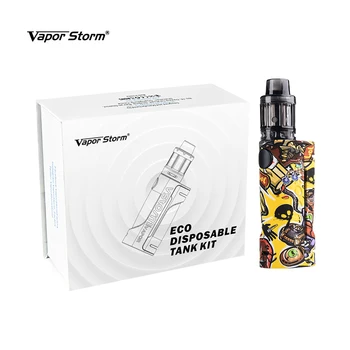 

Vapor Storm ECO Disposable Tank D11 3.5ml Electronic Cigarette Max 90w Graffiti Bypass Box Mod Vape 510 Starter Kit