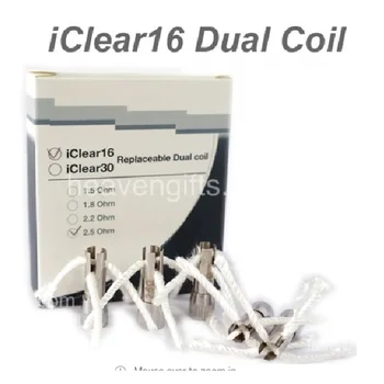 

15pcs/lot Original Innokin iClear 16 Coil Head Dual Coil Replacement Atomizer 1.5ohm 1.8ohm 2.1ohm Electronic Cigarette coil