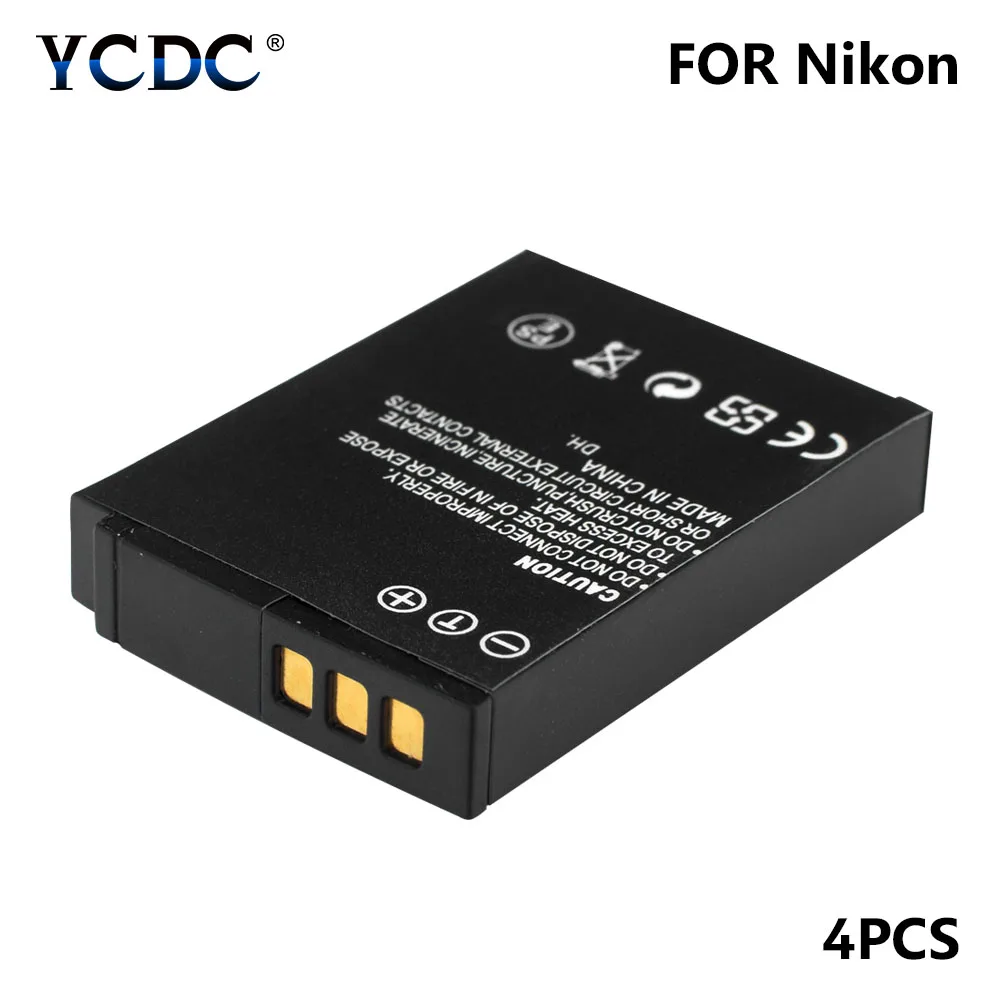 YCDC для Nikon Coolpix S6000 S620 S630 S8000 4 шт. EN EL12 3 7 V 1050mAh литиевая аккумуляторная