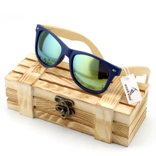 Männer Bambusholz Sonnenbrille in Vintage-stil mit Kunststoffrahmen und Polarisierte Uv-schutz Bunte Objektiv In Geschenkbox
