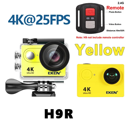 Origiinal eken H9 H9R ультра FHD 4K 25FPS Wi-Fi экшн-Камера Водонепроницаемый 1080p 60fps подводный go удаленного Спортивная камера extreme pro - Цвет: As Photo