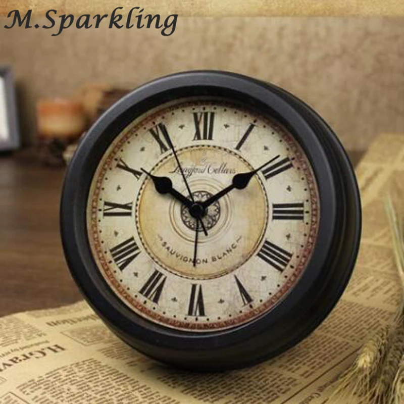 

2018 New European Style Clock 8 inch Retro Desk Wall Alarm Clock Silence No Ticking for Bedroom Living Room Kids Bedside Watch
