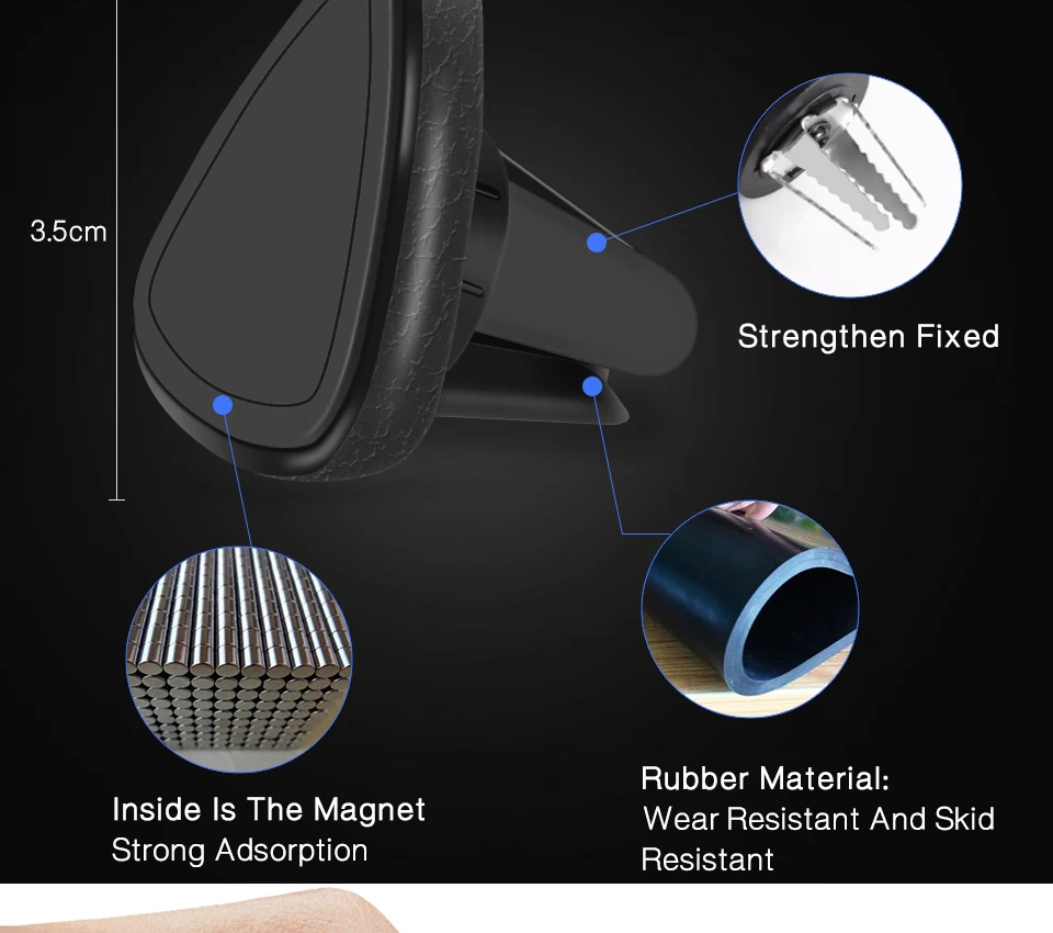 Популярный автомобильный мини-держатель на вентиляционное отверстие, магнитный держатель для мобильного телефона, универсальный держатель для iPhone 7 Plus, Xiaomi, автомобильный держатель, подставка