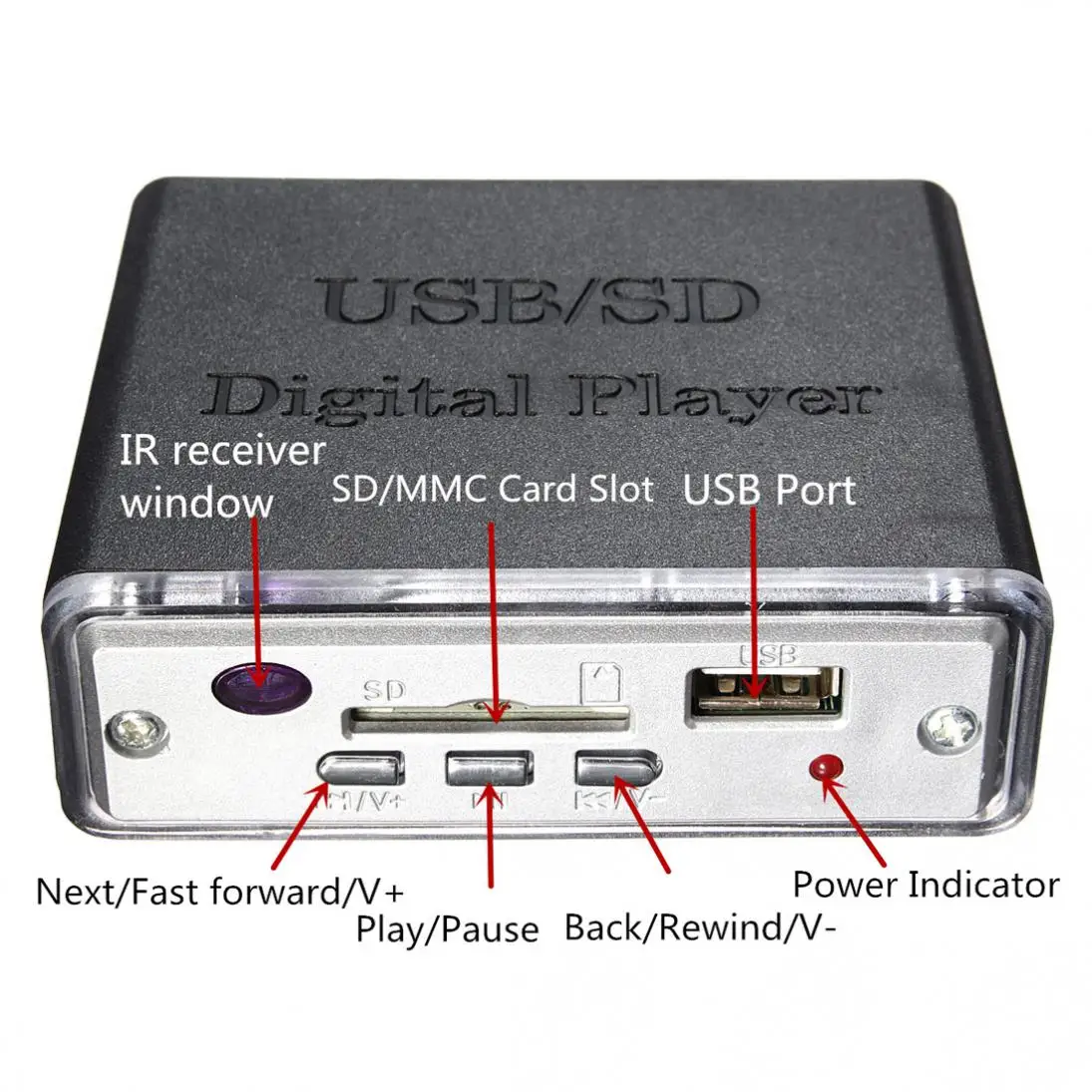 12 В мини автомобильный стерео усилитель светодиодный USB SD цифровой плеер SD MMC MP3 USB вход с пультом дистанционного управления для автомобиля мотоцикла дома