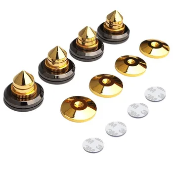 

4 sets Gold Speaker Spikes Subwoofer Spikes Isolation CD Amplifier Turntable Pad Stand Feet